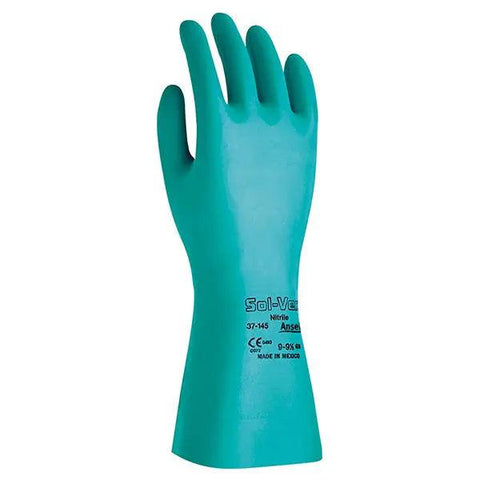 Solvex Nitrile Green Gloves-15" Size 10 (#128)
