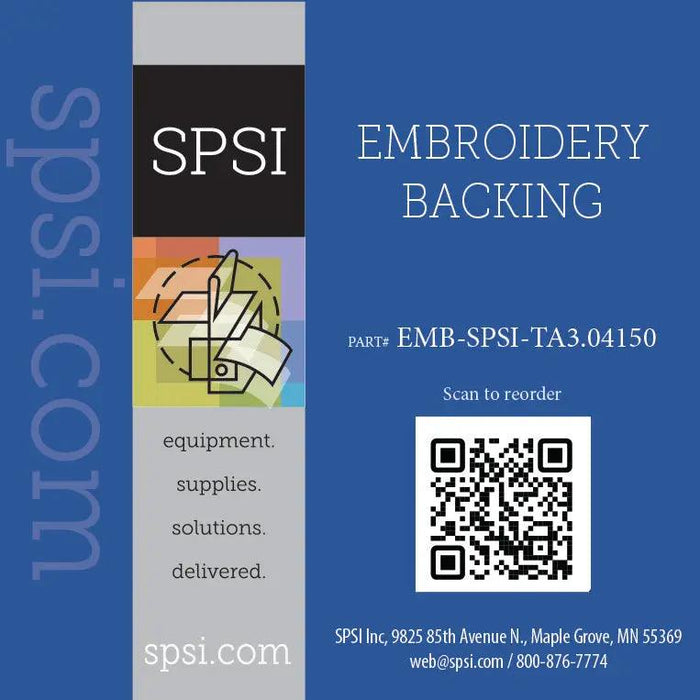 Embroidery Cap Tear-Away 3.0oz White 4" x 150yd Roll (#330)