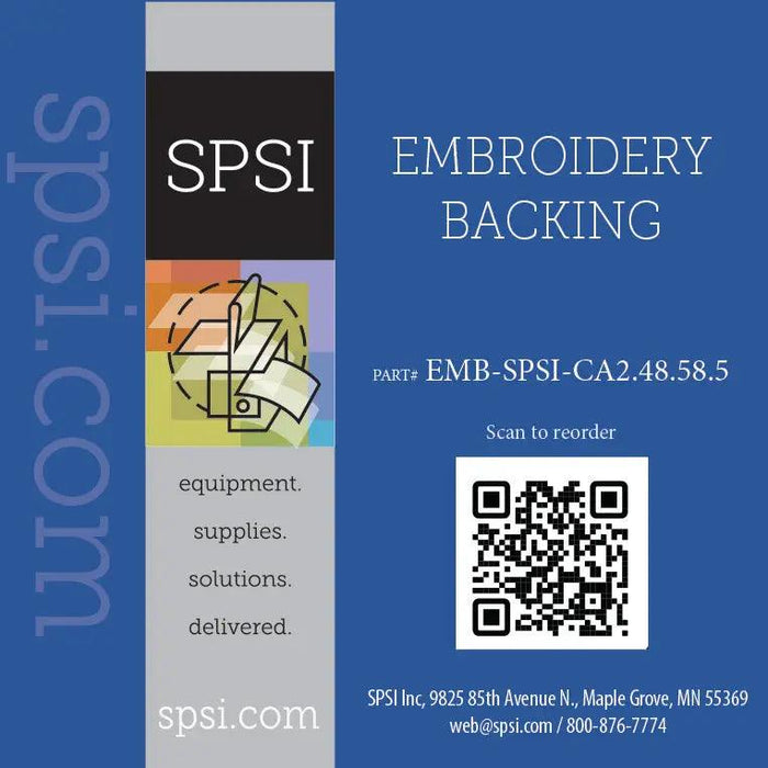 Embroidery Cut-Away 2.4oz White 8.5" x 8.5" 200ct (#625)