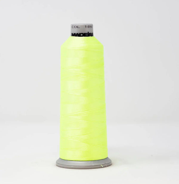 Madeira Polyneon 1867 Fluorescent Green Embroidery Thread 5500 Yards Madeira